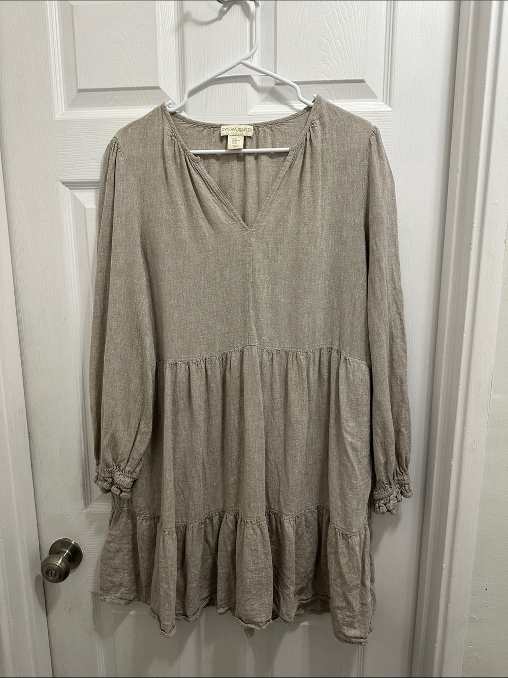 Cynthia Rowley Neutral Light Taupe Tunic Top